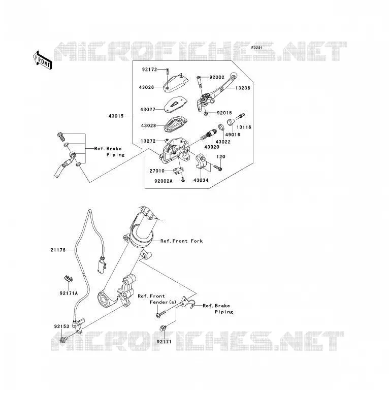 FRONT MASTER CYLINDER Kawasaki MOTOS 650 2011 ER-6F ABS  EX650DBF
