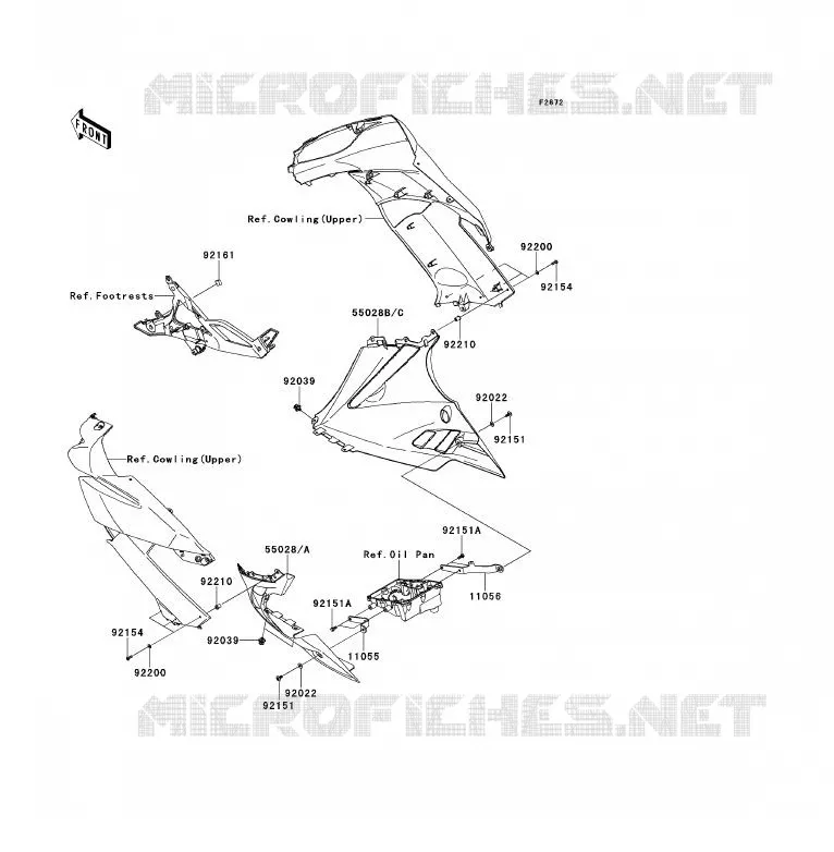 LOWER COWLING Kawasaki MOTOS 650 2011 ER-6F ABS  EX650DBF