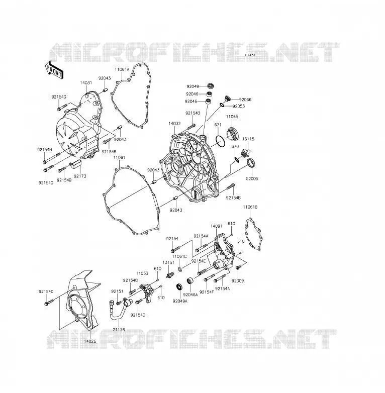 ENGINE COVERS Kawasaki MOTOS 650 2012 ER-6F  EX650ECF
