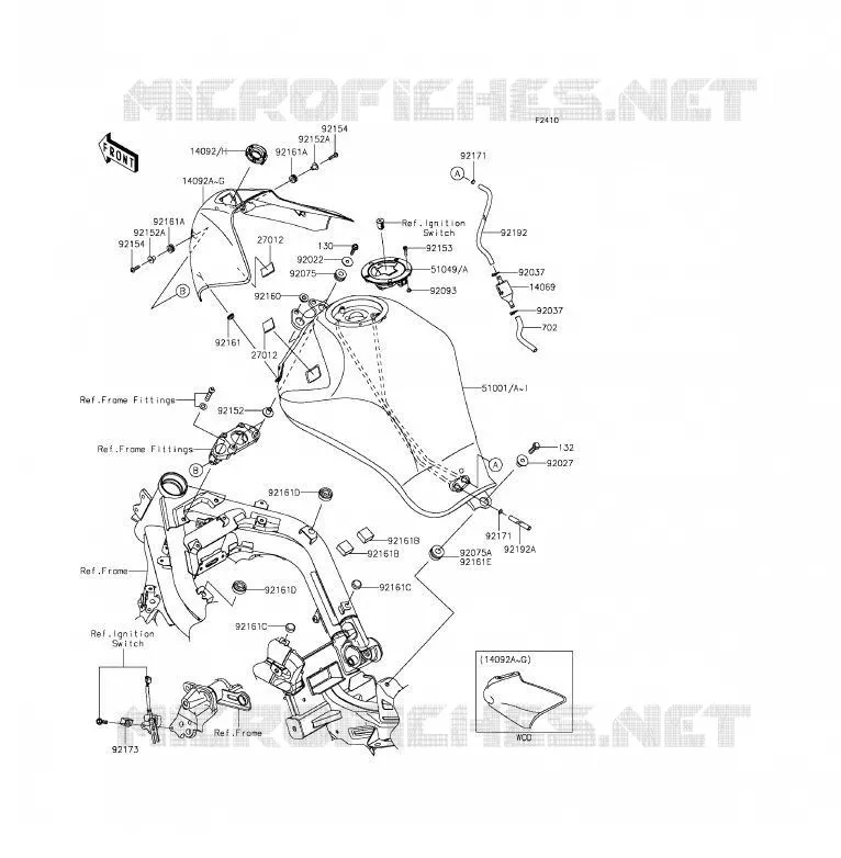FUEL TANK(2/2) Kawasaki MOTOS 650 2012 ER-6F  EX650ECF
