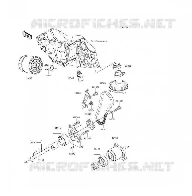OIL PUMP Kawasaki MOTOS 650 2012 ER-6F  EX650ECF