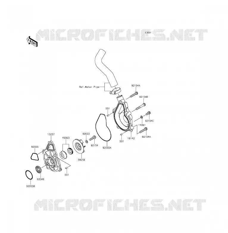 WATER PUMP Kawasaki MOTOS 650 2012 ER-6F  EX650ECF