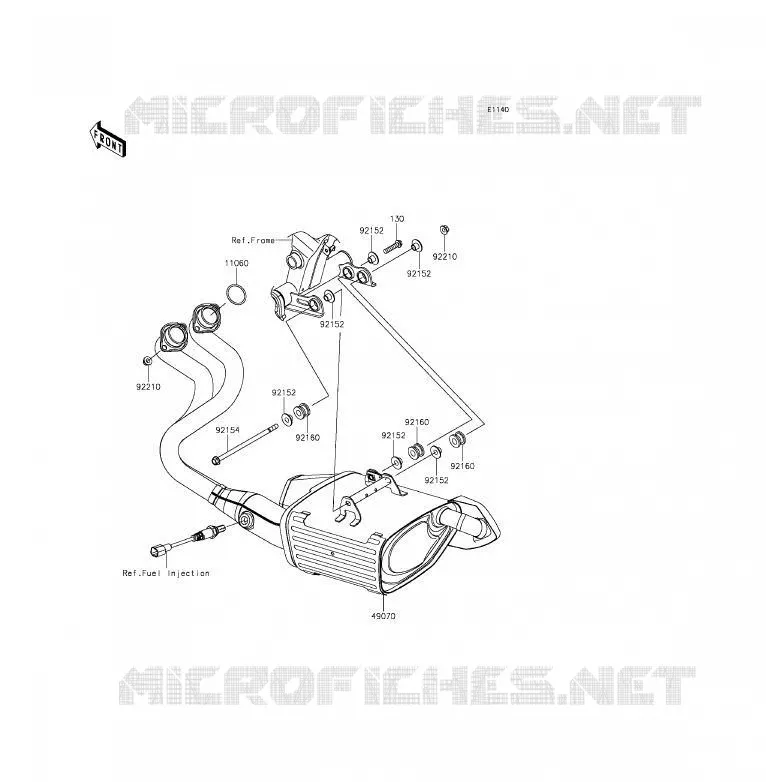 EXHAUST Kawasaki MOTOS 650 2012 ER-6F  EX650ECF