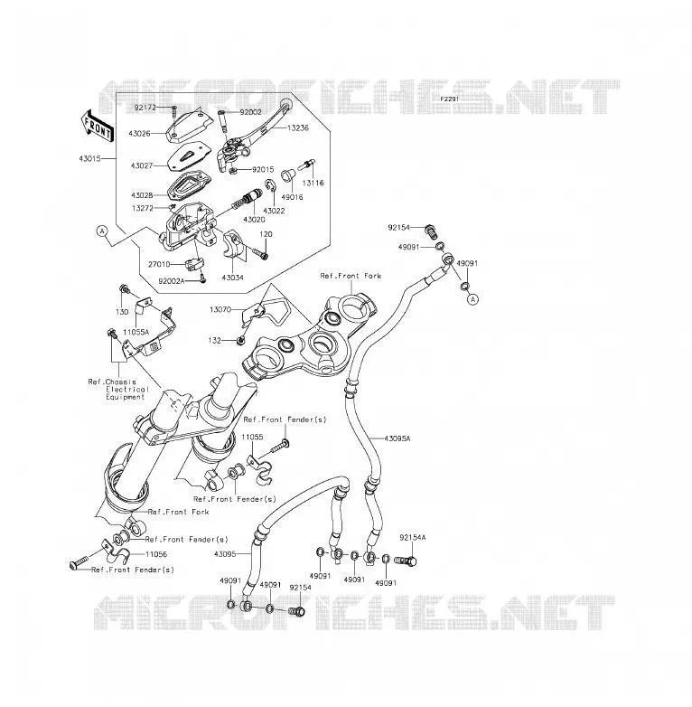FRONT MASTER CYLINDER Kawasaki MOTOS 650 2012 ER-6F  EX650ECF