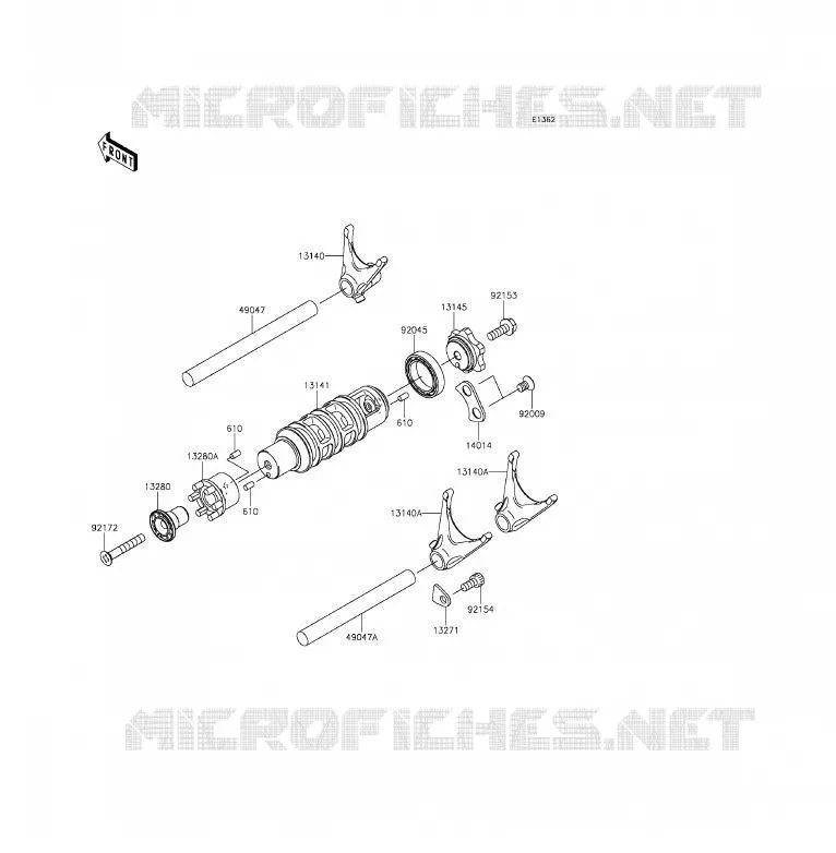 GEAR CHANGE DRUM - SHIFT FORKS Kawasaki MOTOS 650 2012 ER-6F  EX650ECF