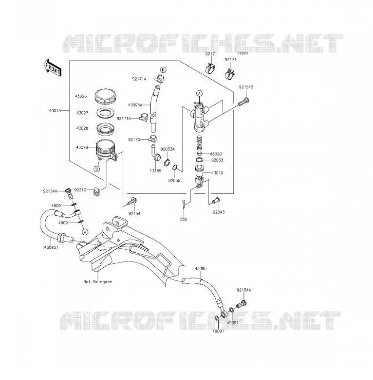 REAR MASTER CYLINDER Kawasaki MOTOS 650 2012 ER-6F  EX650ECF