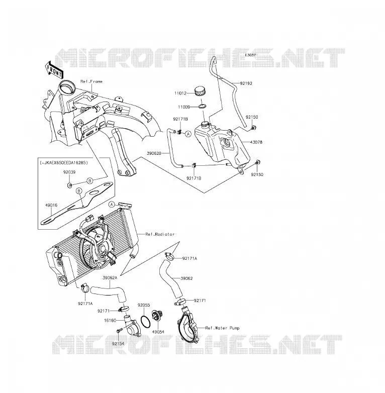 WATER PIPE Kawasaki MOTOS 650 2012 ER-6F  EX650ECF