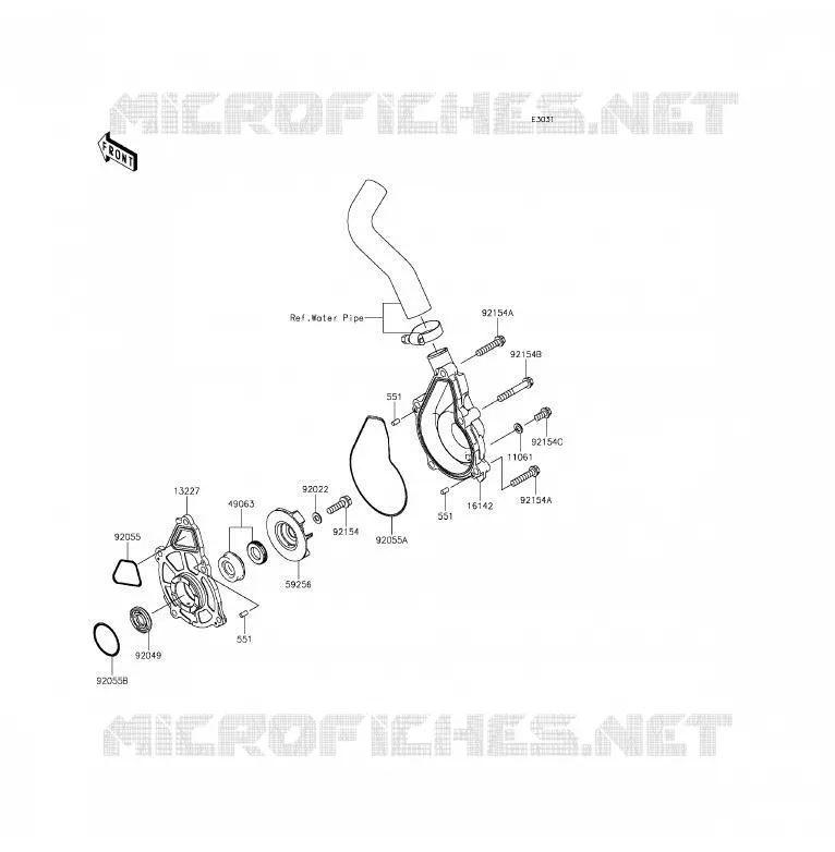 WATER PUMP Kawasaki MOTOS 650 2012 ER-6F  EX650ECF