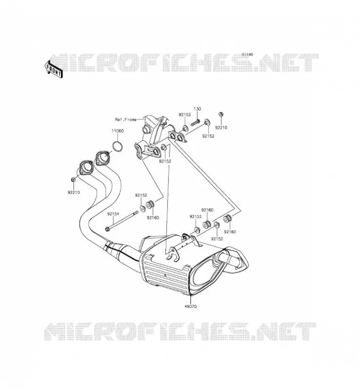 EXHAUST Kawasaki MOTOS 650 2012 ER-6F  EX650ECF