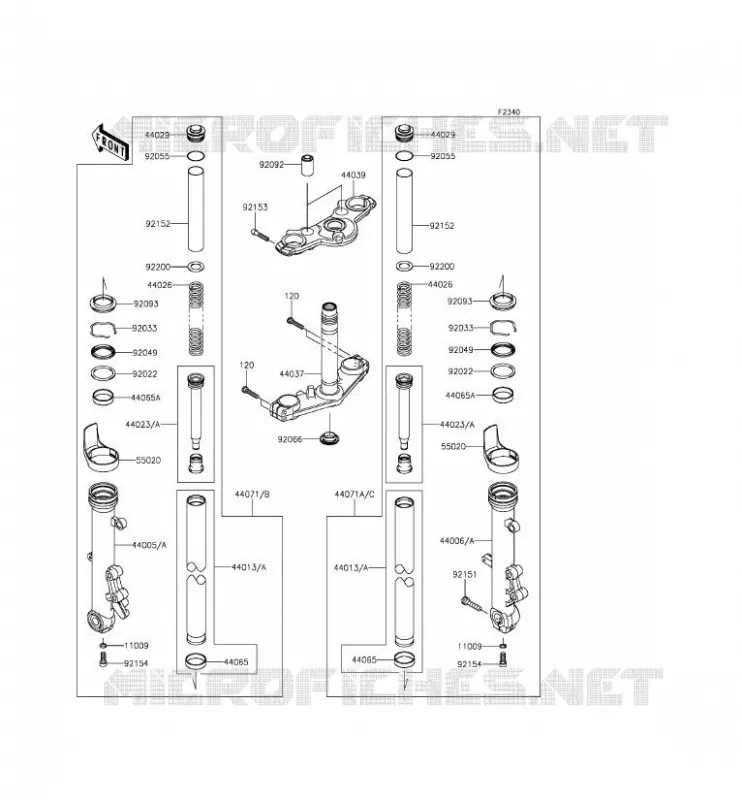 FRONT FORK Kawasaki MOTOS 650 2012 ER-6F  EX650ECF
