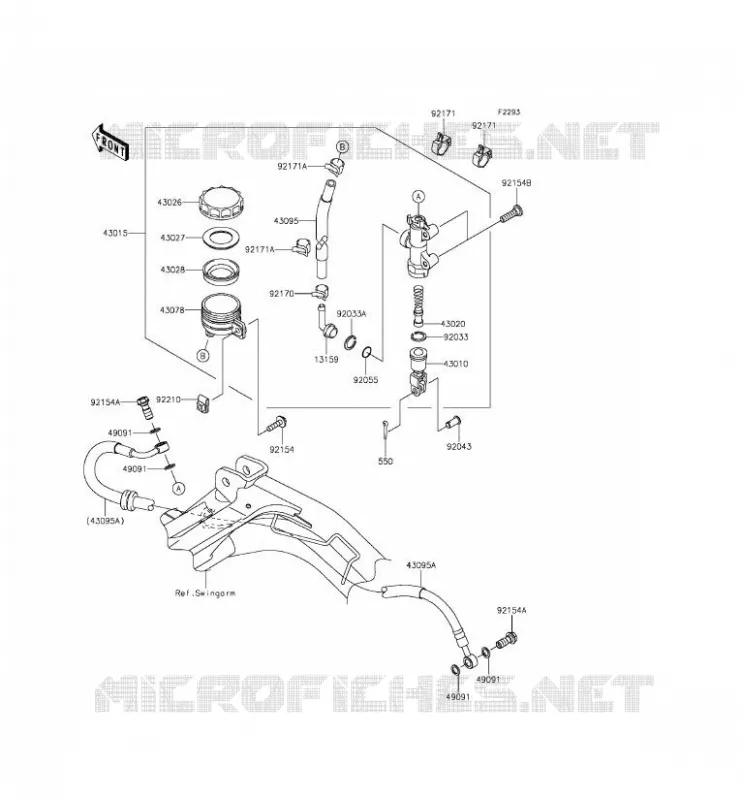 REAR MASTER CYLINDER Kawasaki MOTOS 650 2012 ER-6F  EX650ECF