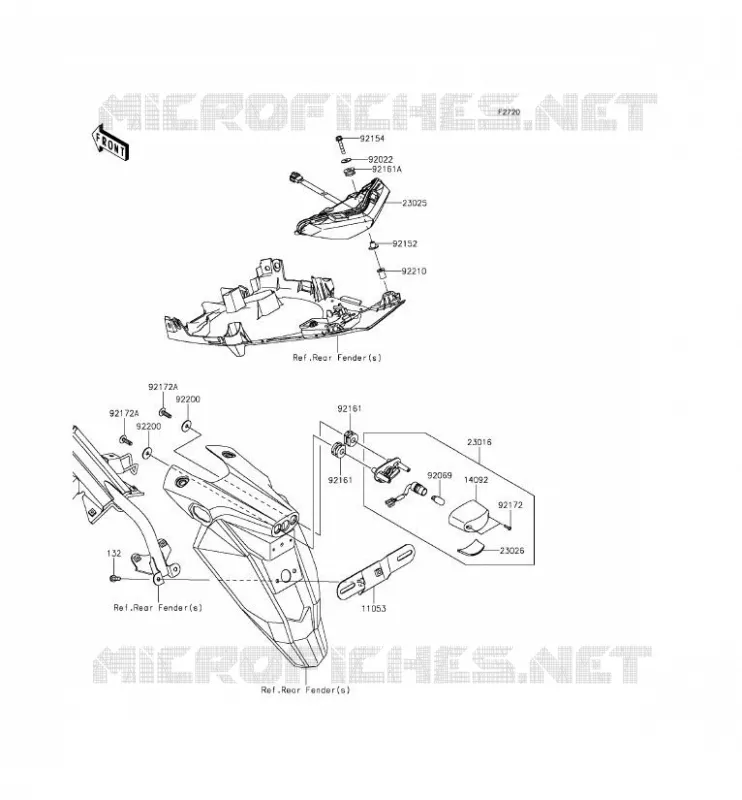 TAILIGHT(S) Kawasaki MOTOS 650 2012 ER-6F  EX650ECF