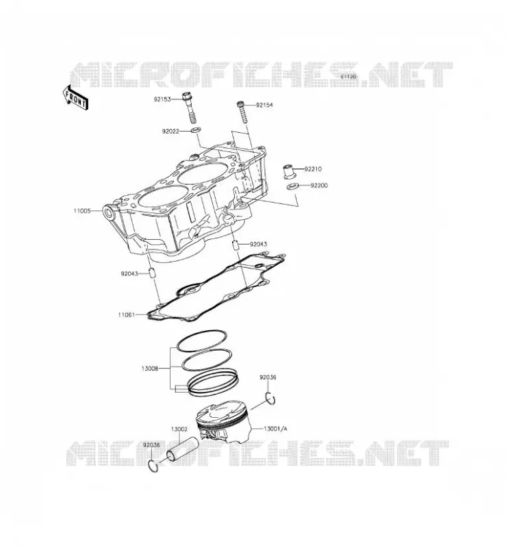 CYLINDER - PISTON  Kawasaki MOTOS 650 2012 ER-6F  EX650ECF