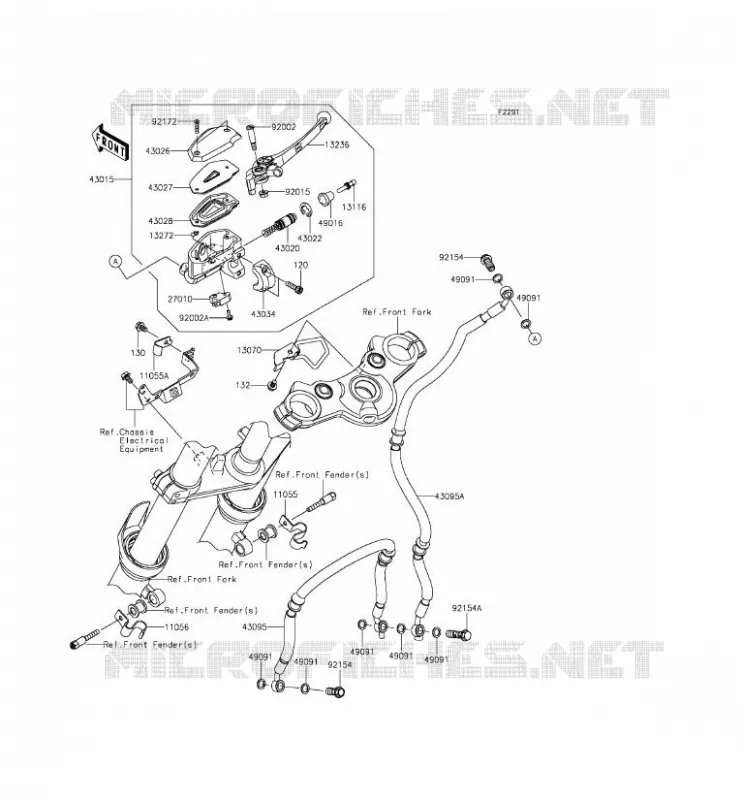 FRONT MASTER CYLINDER Kawasaki MOTOS 650 2012 ER-6F  EX650ECF