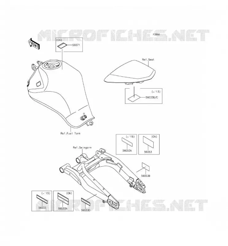 LABELS Kawasaki MOTOS 650 2012 ER-6F  EX650ECF