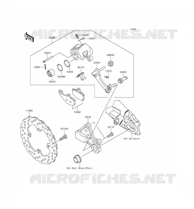 REAR BRAKE Kawasaki MOTOS 650 2012 ER-6F  EX650ECF