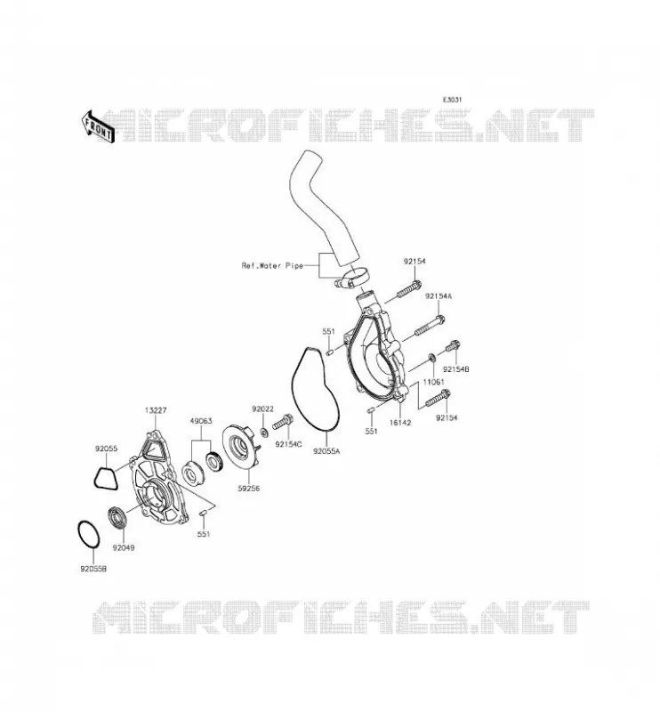 WATER PUMP Kawasaki MOTOS 650 2012 ER-6F  EX650ECF