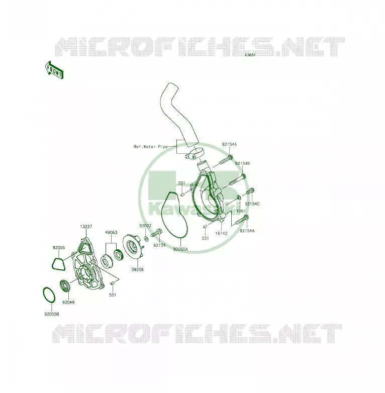 WATER PUMP Kawasaki MOTOS 650 2013 ER-6F  EX650EDS