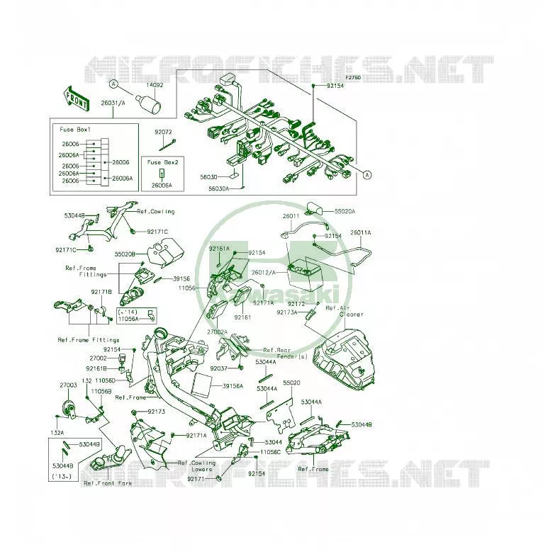 CHASSIS ELECTRICAL EQUIPMENT(1/2) Kawasaki MOTOS 650 2013 ER-6F  EX650EDS