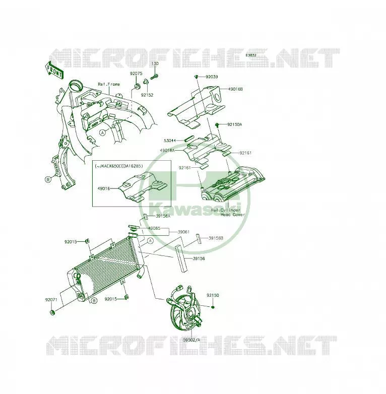 RADIATOR Kawasaki MOTOS 650 2013 ER-6F  EX650EDS