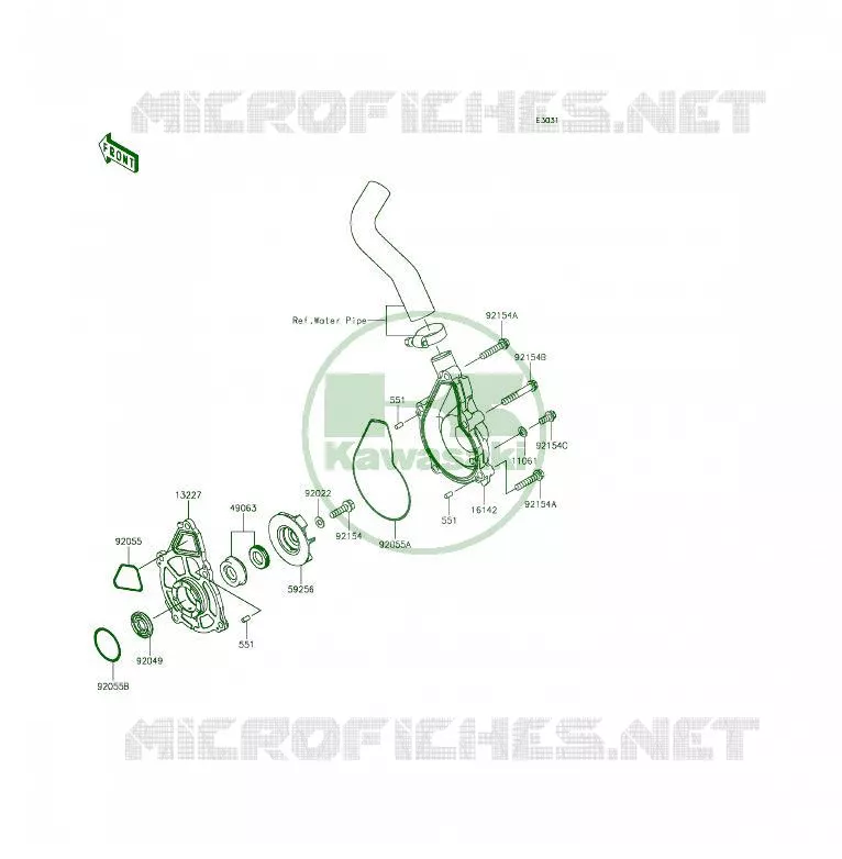 WATER PUMP Kawasaki MOTOS 650 2013 ER-6F  EX650EDS