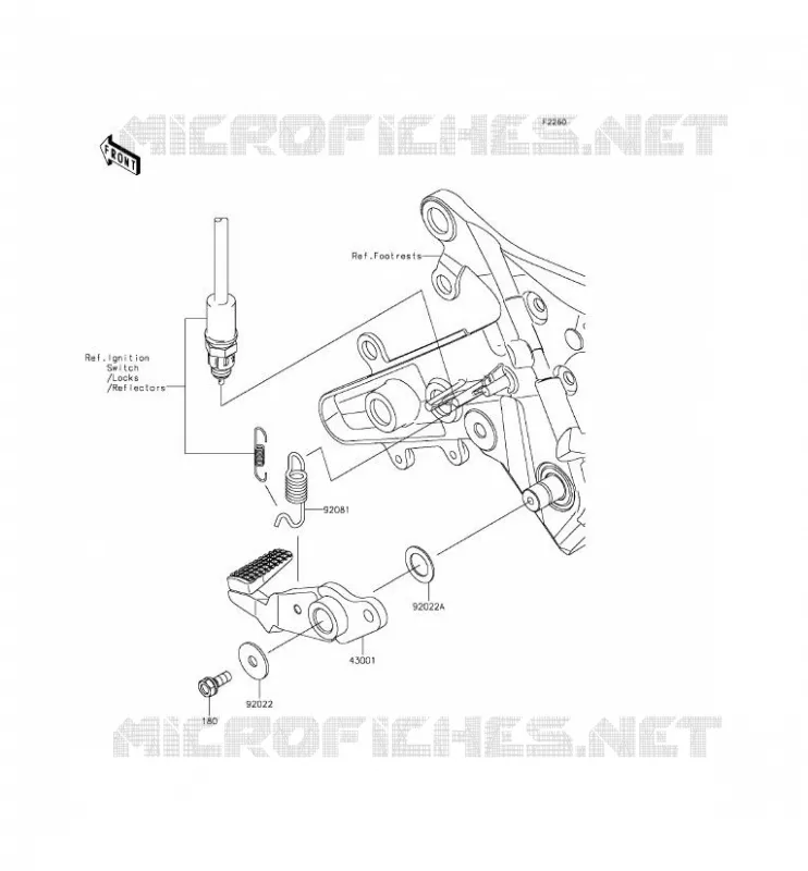 BRAKE PEDAL - TORK LINK Kawasaki MOTOS 650 2013 ER-6F  EX650EDS