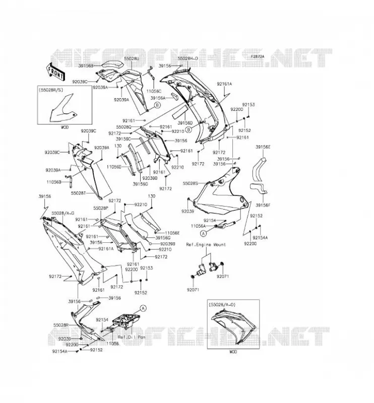 LOWER COWLING Kawasaki MOTOS 650 2013 ER-6F  EX650EDS