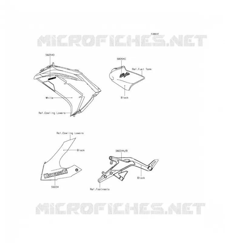 STICKER(WHITE) Kawasaki MOTOS 650 2013 ER-6F  EX650EDS