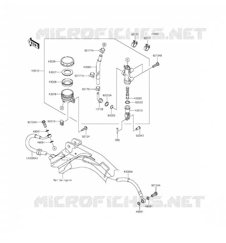 REAR MASTER CYLINDER Kawasaki MOTOS 650 2013 ER-6F  EX650EDS