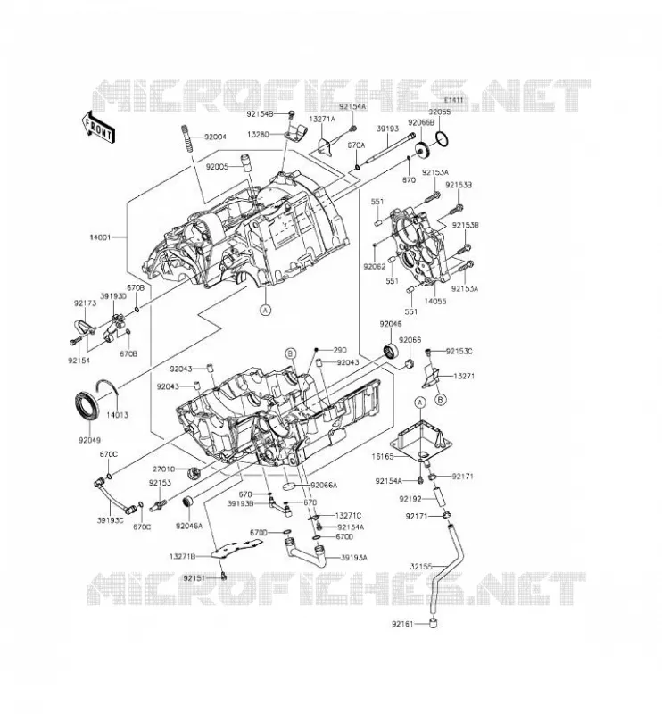 CRANKCASE(S) Kawasaki MOTOS 650 2013 ER-6F  EX650EDS