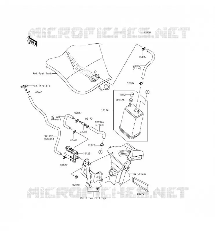 FUEL EVAPORATION SYSTEM(CA) Kawasaki MOTOS 650 2013 ER-6F  EX650EDS
