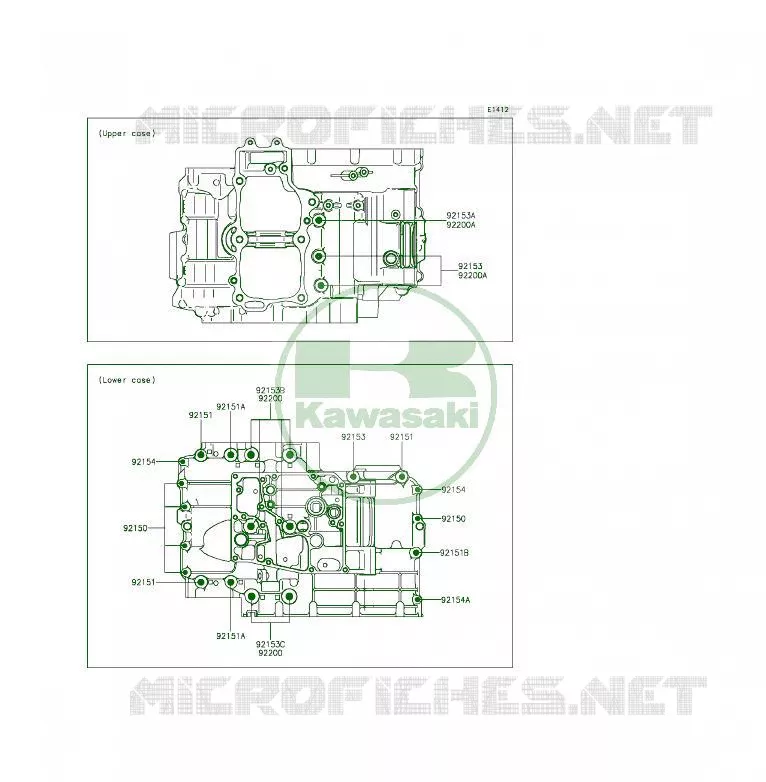 CRANKCASE BOLT Kawasaki MOTOS 650 2014 ER-6F  EX650EEF