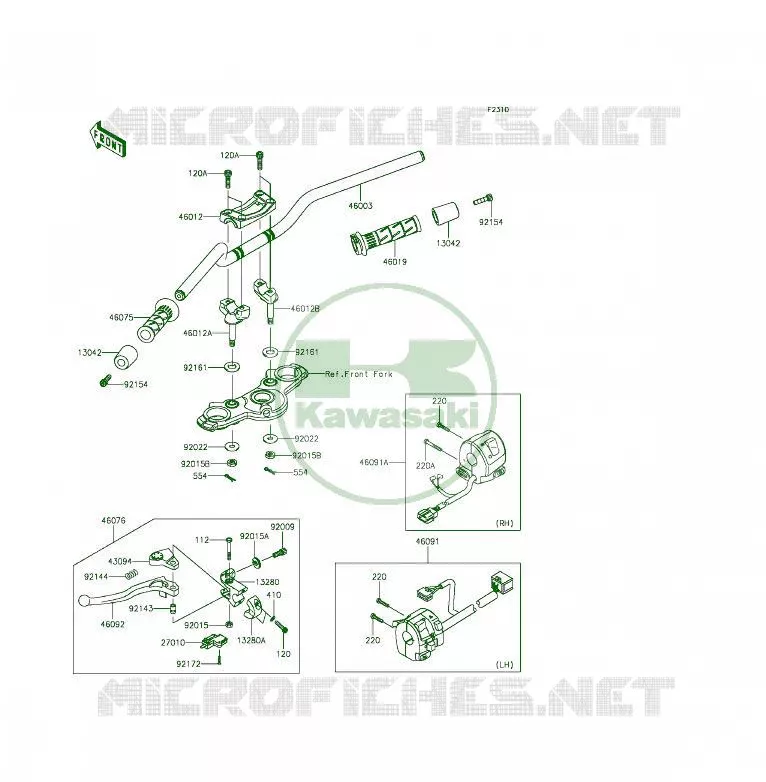 HANDLEBAR Kawasaki MOTOS 650 2014 ER-6F  EX650EEF