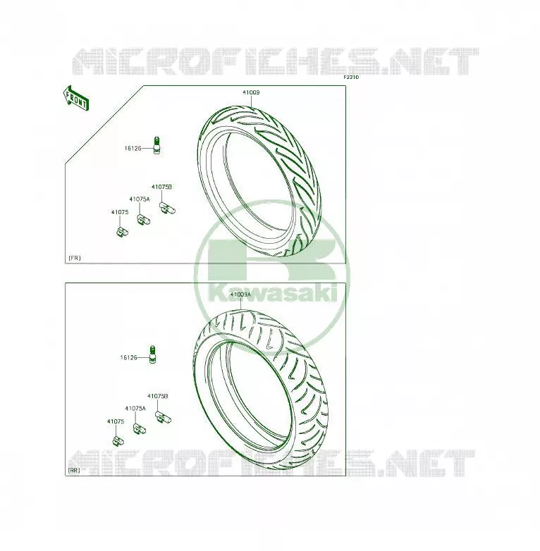 TIRES(ECF-EFF) Kawasaki MOTOS 650 2014 ER-6F  EX650EEF
