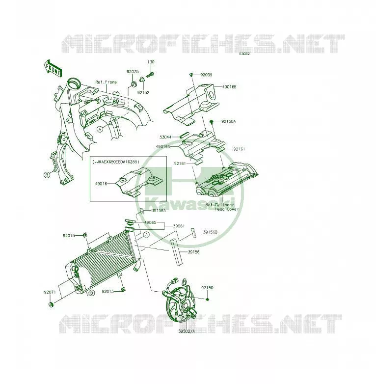 RADIATOR Kawasaki MOTOS 650 2014 ER-6F  EX650EEF