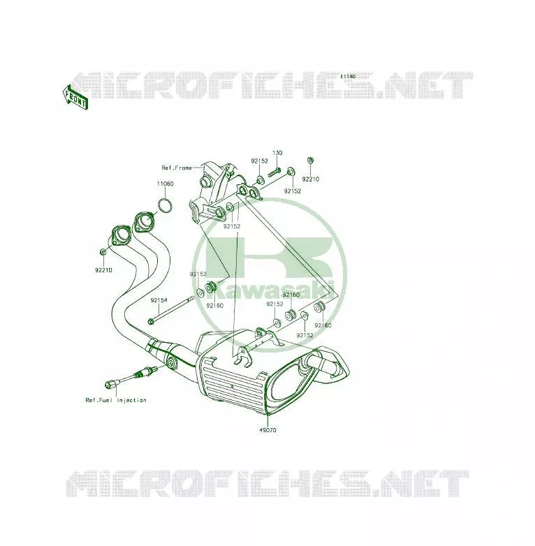 EXHAUST Kawasaki MOTOS 650 2014 ER-6F  EX650EEF