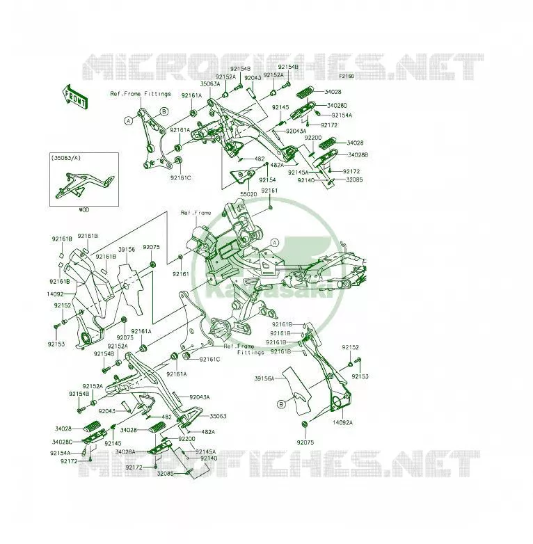 FOOTREST Kawasaki MOTOS 650 2014 ER-6F  EX650EEF