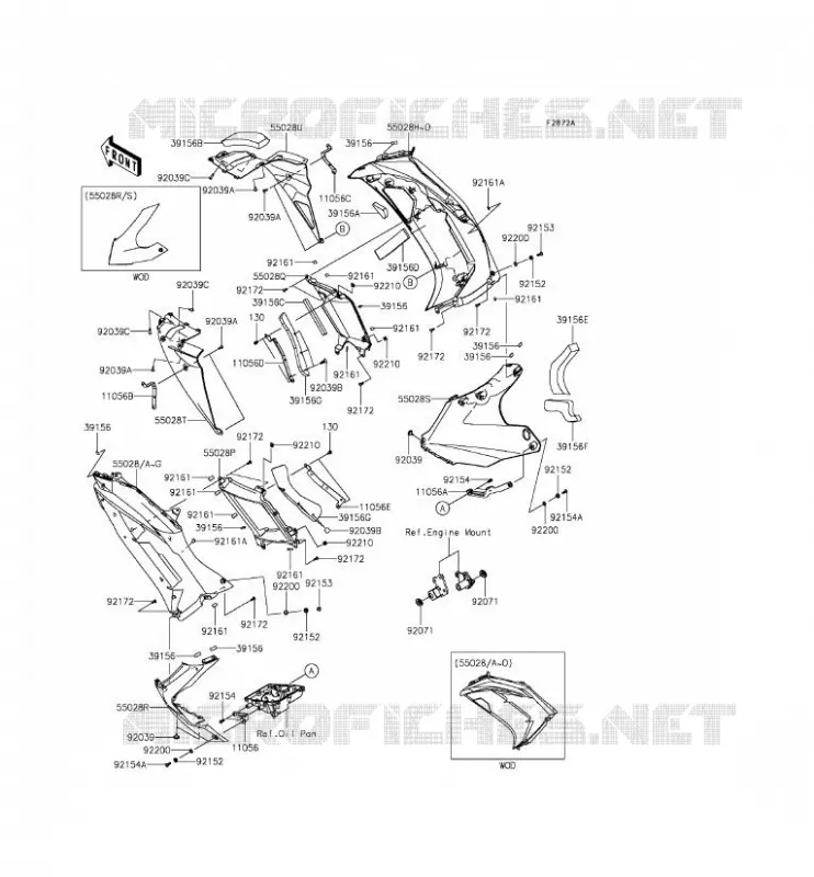 LOWER COWLING Kawasaki MOTOS 650 2014 ER-6F  EX650EEF