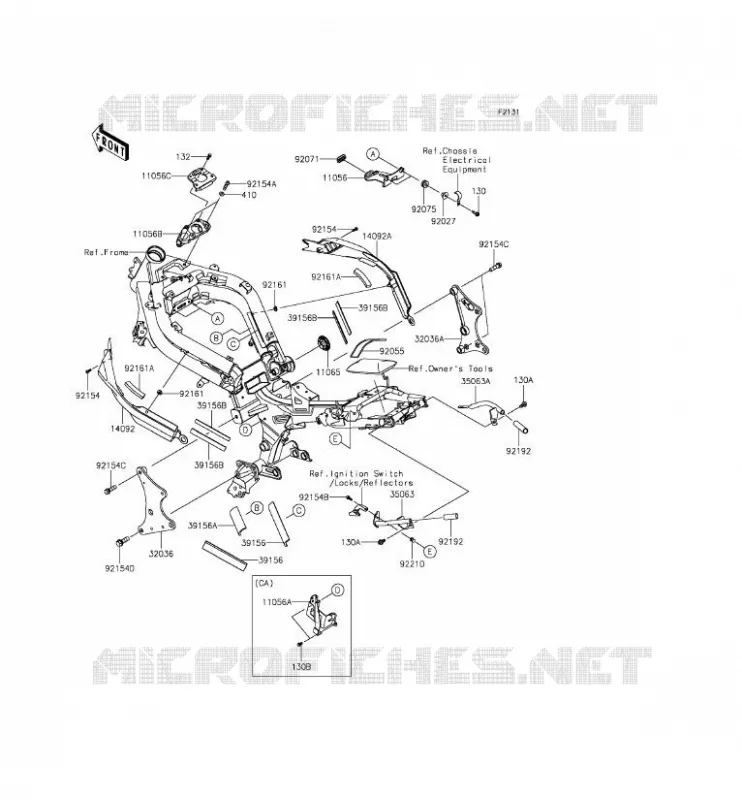 FRAME PARTS (COUVERTURE) Kawasaki MOTOS 650 2014 ER-6F  EX650EEF