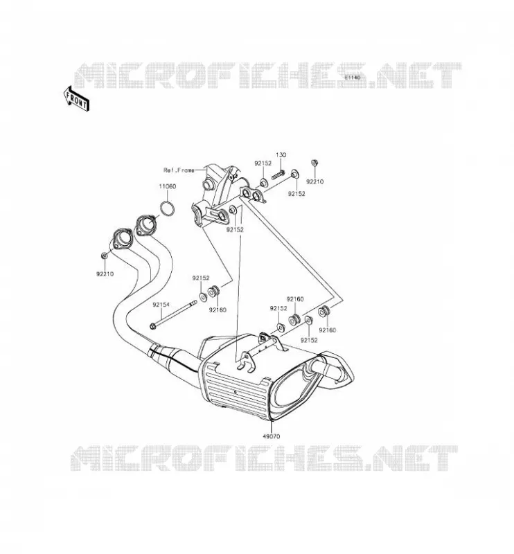 EXHAUST Kawasaki MOTOS 650 2014 ER-6F  EX650EEF