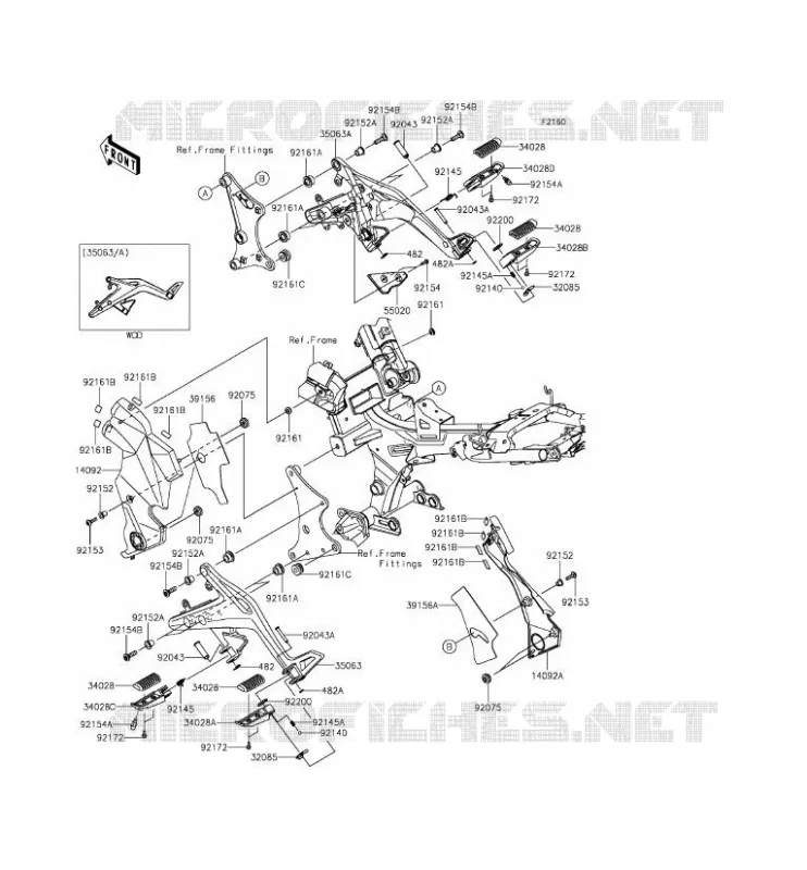 FOOTREST Kawasaki MOTOS 650 2014 ER-6F  EX650EEF