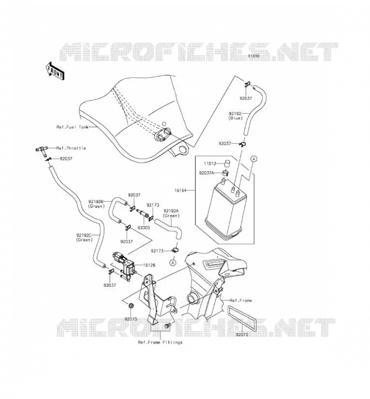 FUEL EVAPORATION SYSTEM(CA) Kawasaki MOTOS 650 2014 ER-6F  EX650EEF