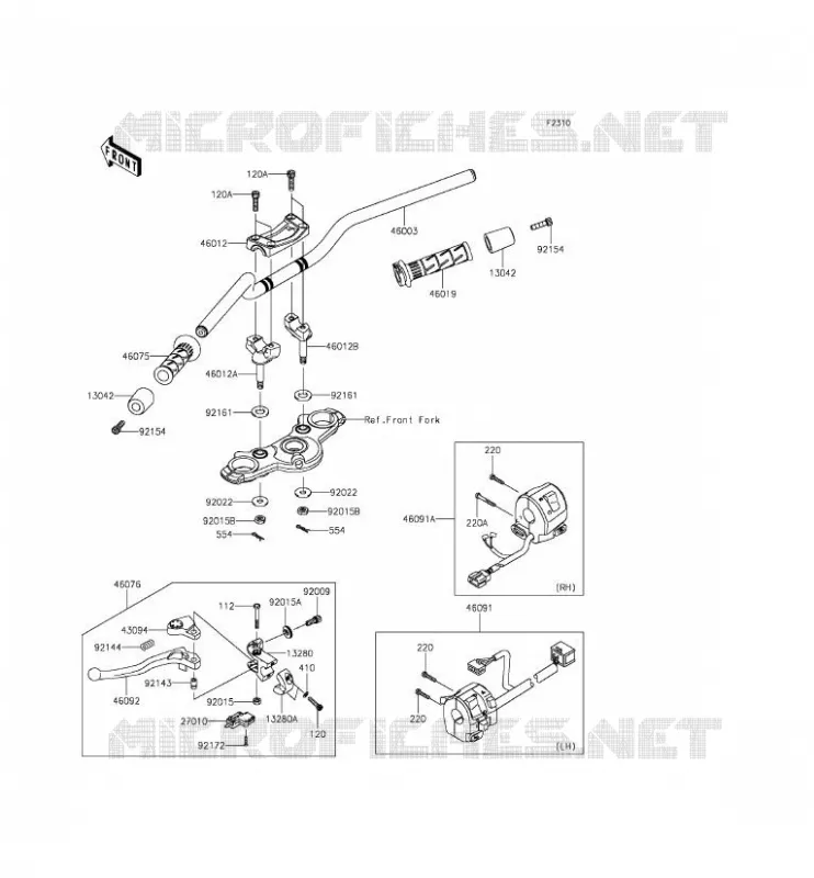 HANDLEBAR Kawasaki MOTOS 650 2015 ER-6F  EX650EFF
