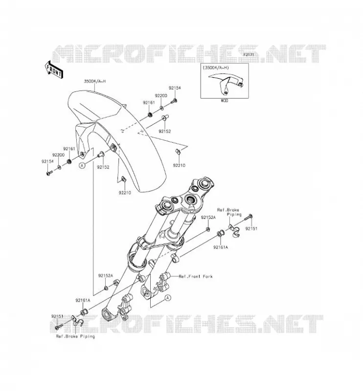 FRONT FENDER Kawasaki MOTOS 650 2012 ER-6F ABS  EX650FCF