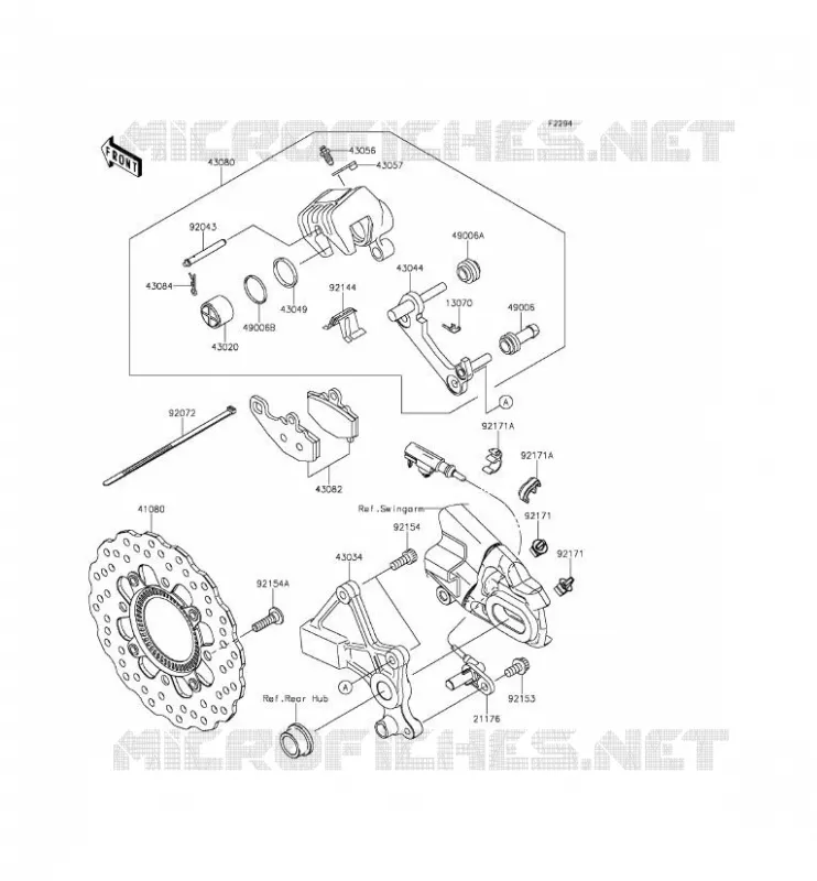 REAR BRAKE Kawasaki MOTOS 650 2012 ER-6F ABS  EX650FCF