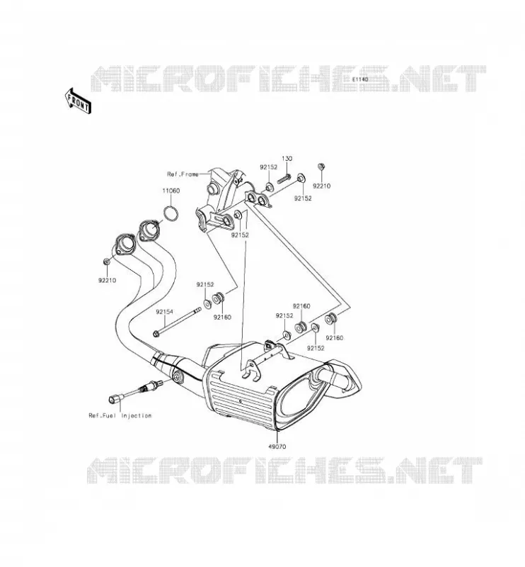 EXHAUST Kawasaki MOTOS 650 2012 ER-6F ABS  EX650FCF