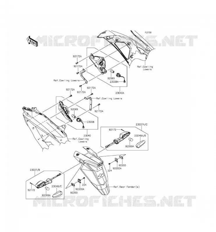 INDICATORS Kawasaki MOTOS 650 2012 ER-6F ABS  EX650FCF