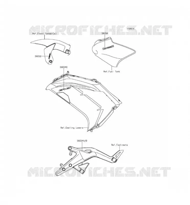STICKER (NOIR) Kawasaki MOTOS 650 2012 ER-6F ABS  EX650FCF