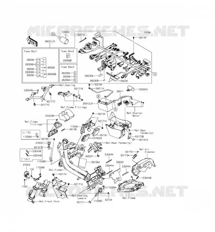 CHASSIS ELECTRICAL EQUIPMENT Kawasaki MOTOS 650 2013 ER-6F ABS  EX650FDS