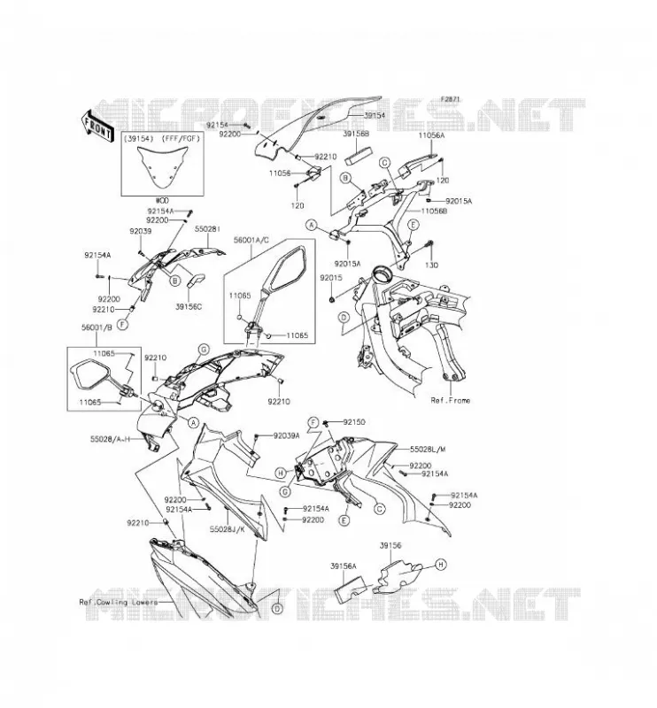 COWLING Kawasaki MOTOS 650 2013 ER-6F ABS  EX650FDS